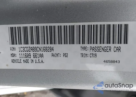 2012 Dodge Avenger Se from USA, damaged, VIN 1C3CDZAB9CN168284